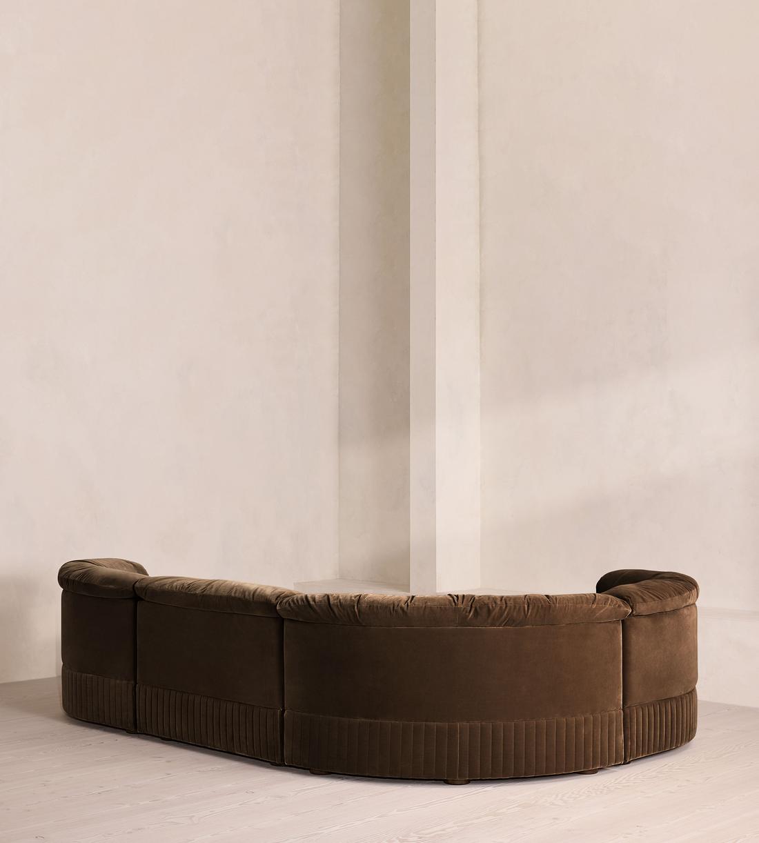 Oona Sectional Sofa - L-Shape Sofa - Velvet - Chocolate - US - Images - Image 3