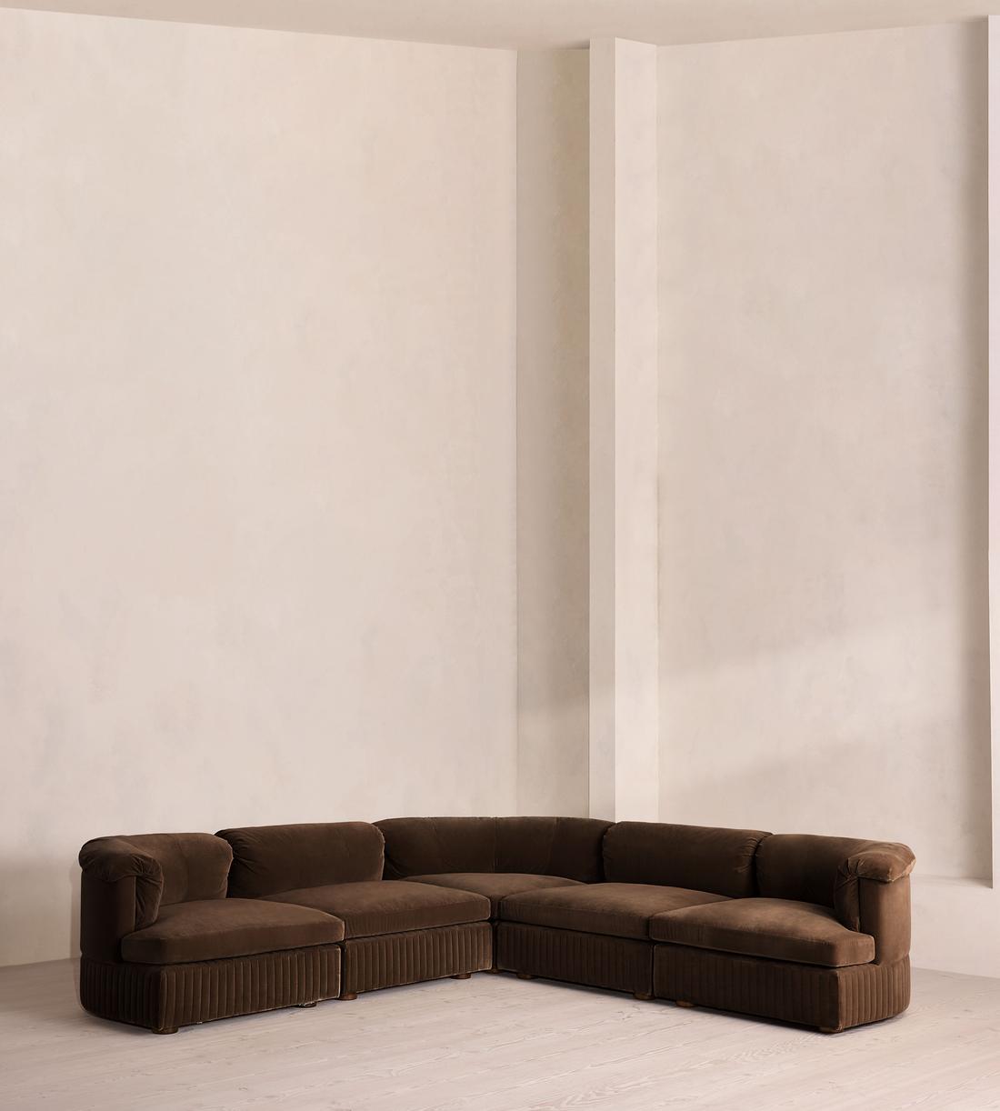 Oona Modular Sofa - Corner Sofa - Velvet - Chocolate UK - Listing - Image 1