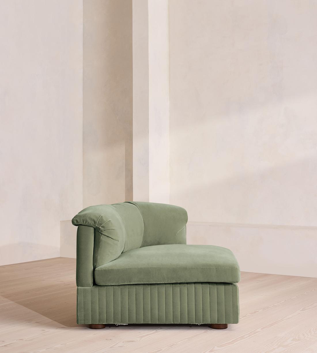 Oona Deep Sit Sectional Sofa - Corner Module - Velvet - Seafoam - US - Image 6
