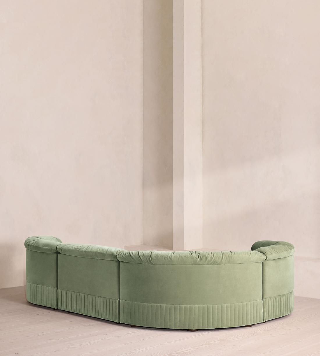 Oona Deep Sit Sectional Sofa - L-Shape Sofa - Velvet - Seafoam - US - Images - Image 3