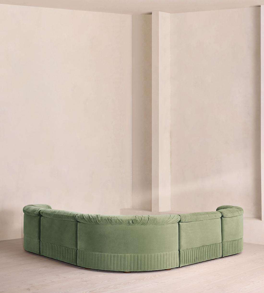 Oona Deep Sit Sectional Sofa - Corner Sofa - Velvet - Seafoam - US - Images - Image 3