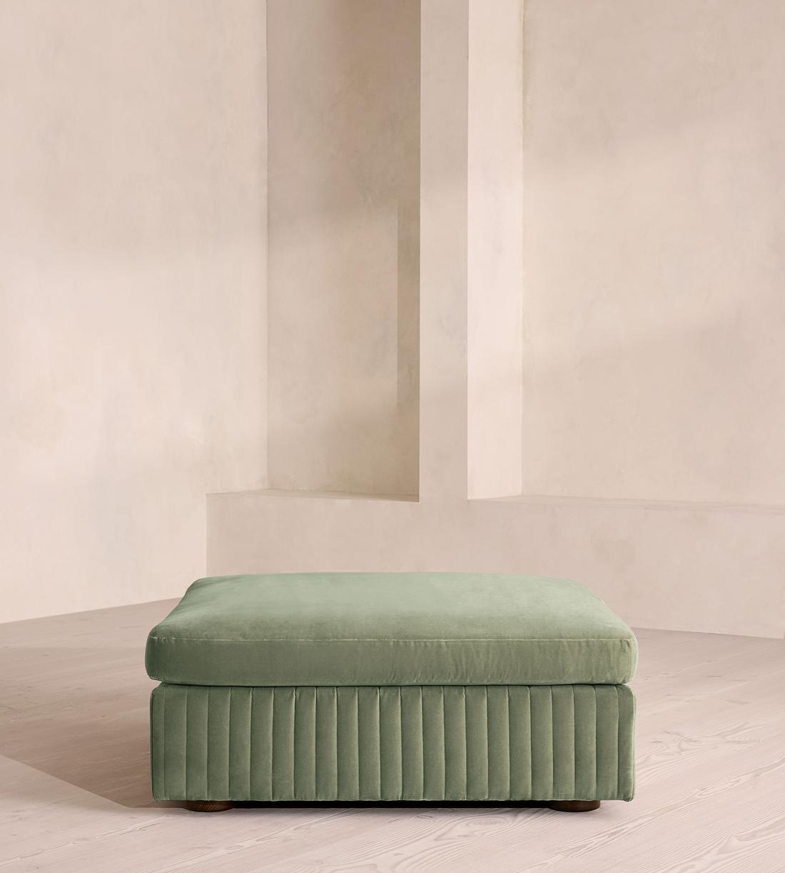 Oona Ottoman - Velvet - Seafoam - UK - Listing - Image 2