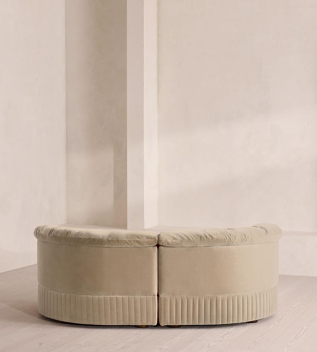Oona Deep Sit Sectional Sofa - Three Seater - Velvet - Oyster - US - Images - Image 4
