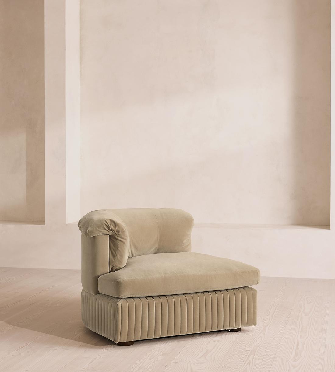 Oona Modular Sofa - Left Arm Module - Velvet - Oyster - UK - Image 2