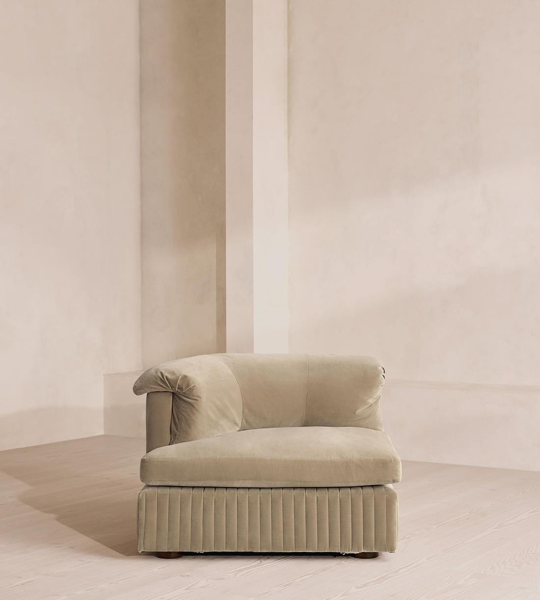 Oona Deep Sit Sectional Sofa - Corner Module - Velvet - Oyster - US - Image 1