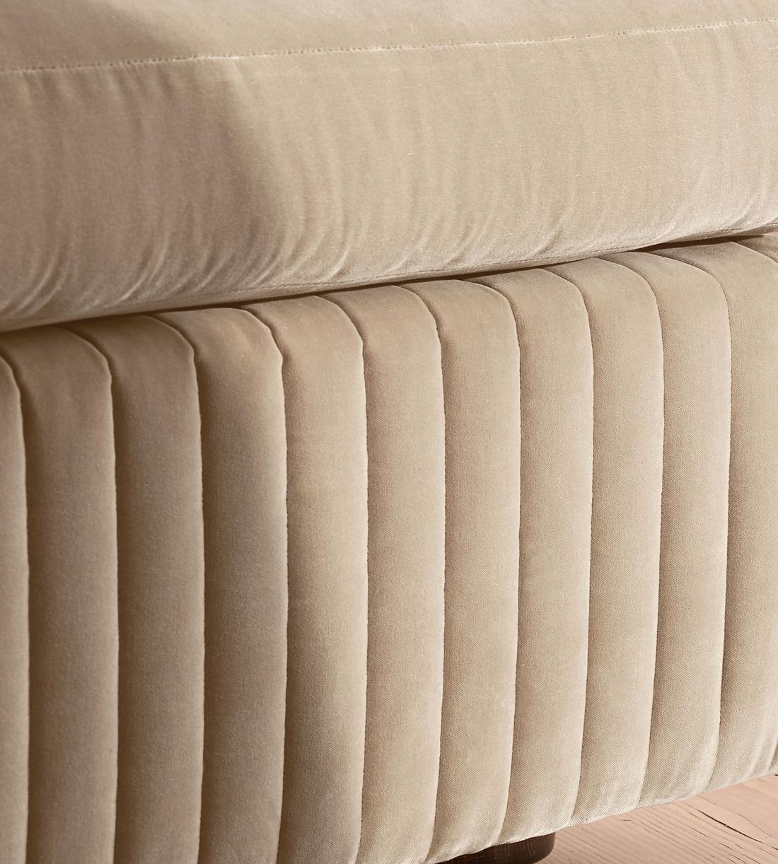 Oona Deep Sit Sectional Sofa - Four Seater - Velvet - Oyster - US - Images - Image 6