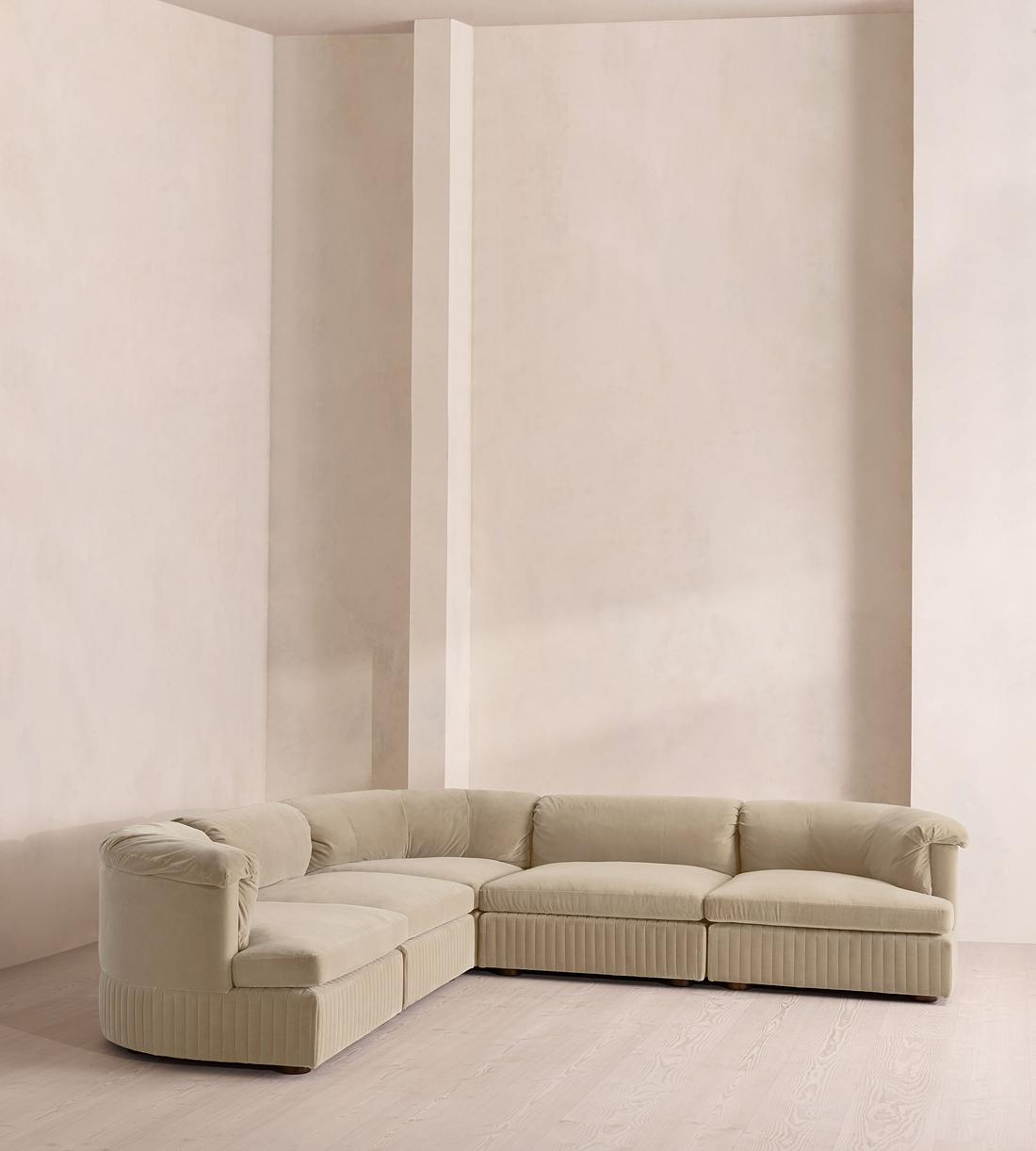 Oona Deep Sit Sectional Sofa - Corner Sofa - Velvet - Oyster - US - Listing - Image 2