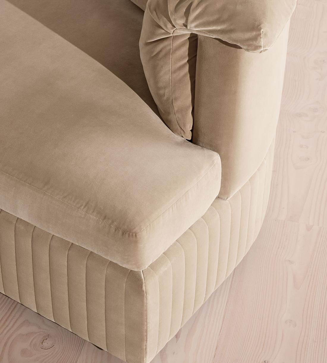 Oona Deep Sit Sectional Sofa - Corner Sofa - Velvet - Oyster - US - Images - Image 4