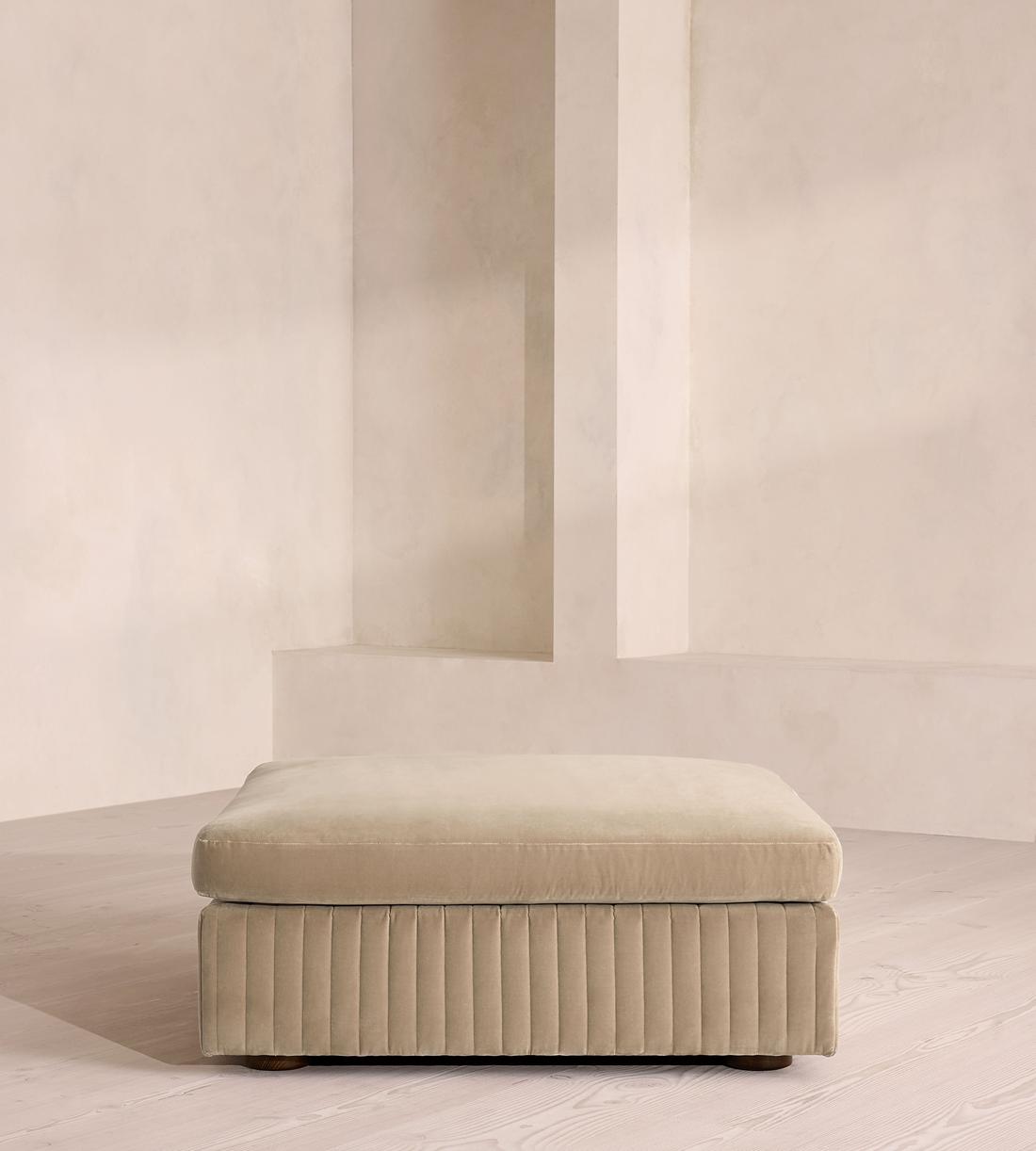 Oona Ottoman - Velvet - Oyster - UK - Listing - Image 2