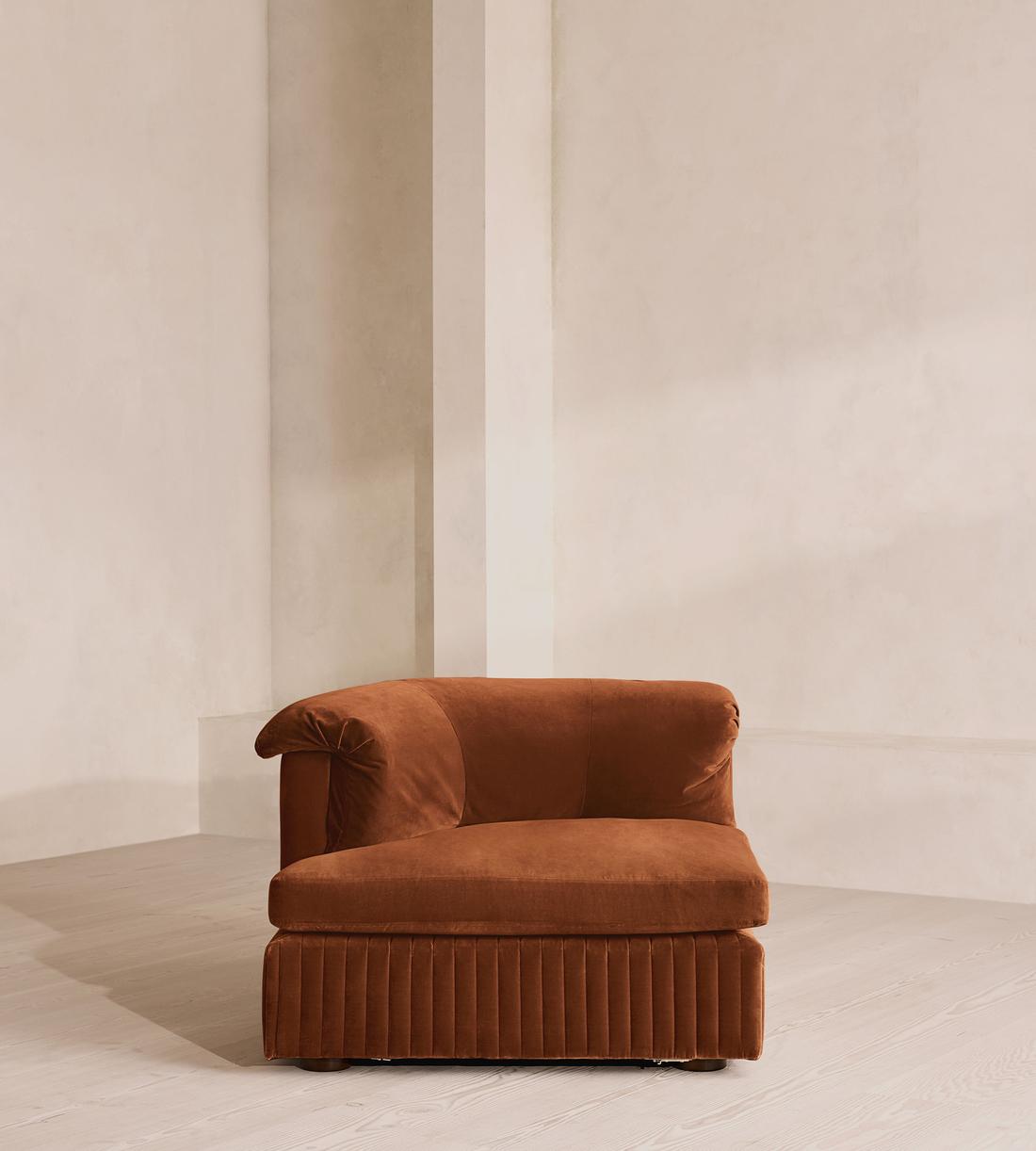 Oona Deep Sit Sectional Sofa - Corner Module - Velvet - Cinnamon - US - Image 1