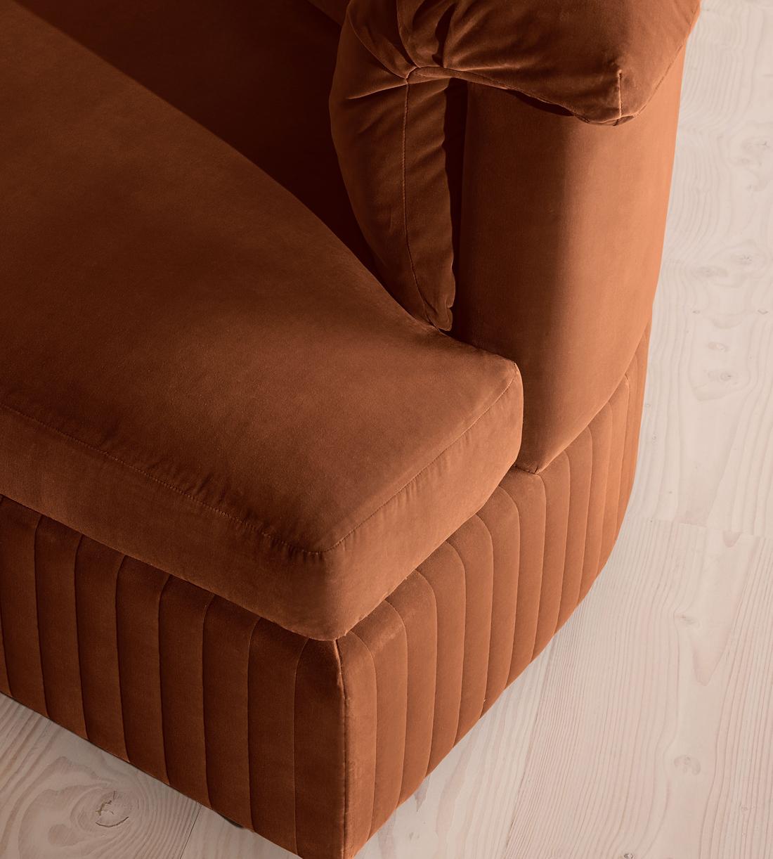 Oona Deep Sit Sectional Sofa - L-Shape Sofa - Velvet - Cinnamon - US - Images - Image 4