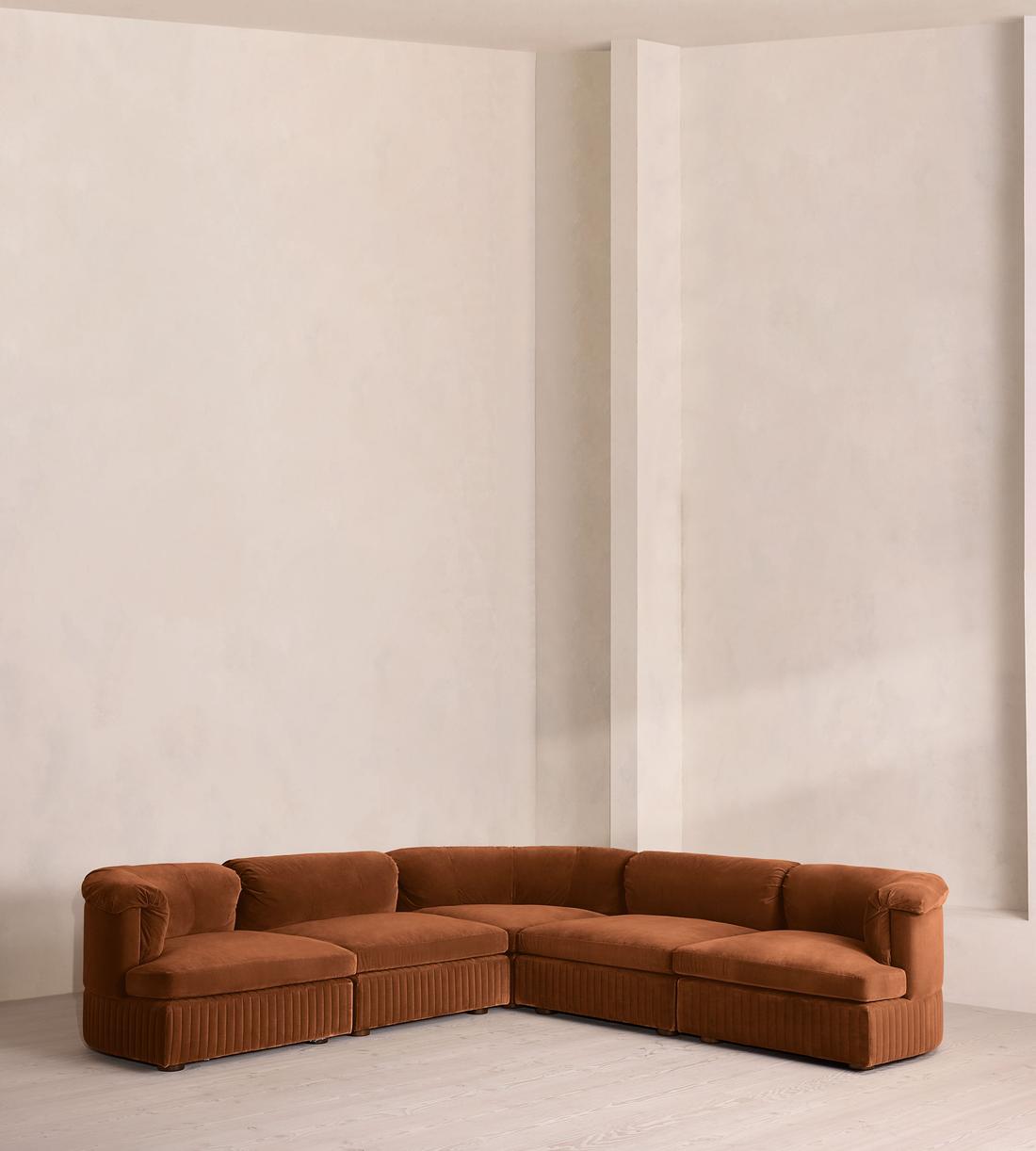 Oona Modular Sofa - Corner Sofa - Velvet - Cinnamon - UK - Listing - Image 1