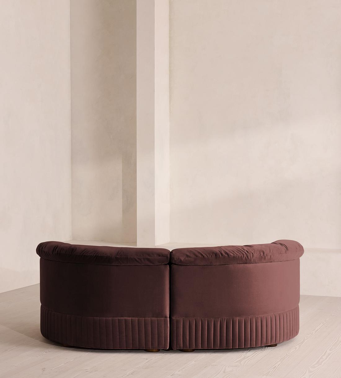 Oona Deep Sit Sectional Sofa - Three Seater - Velvet - Aubergine - US - Images - Image 4