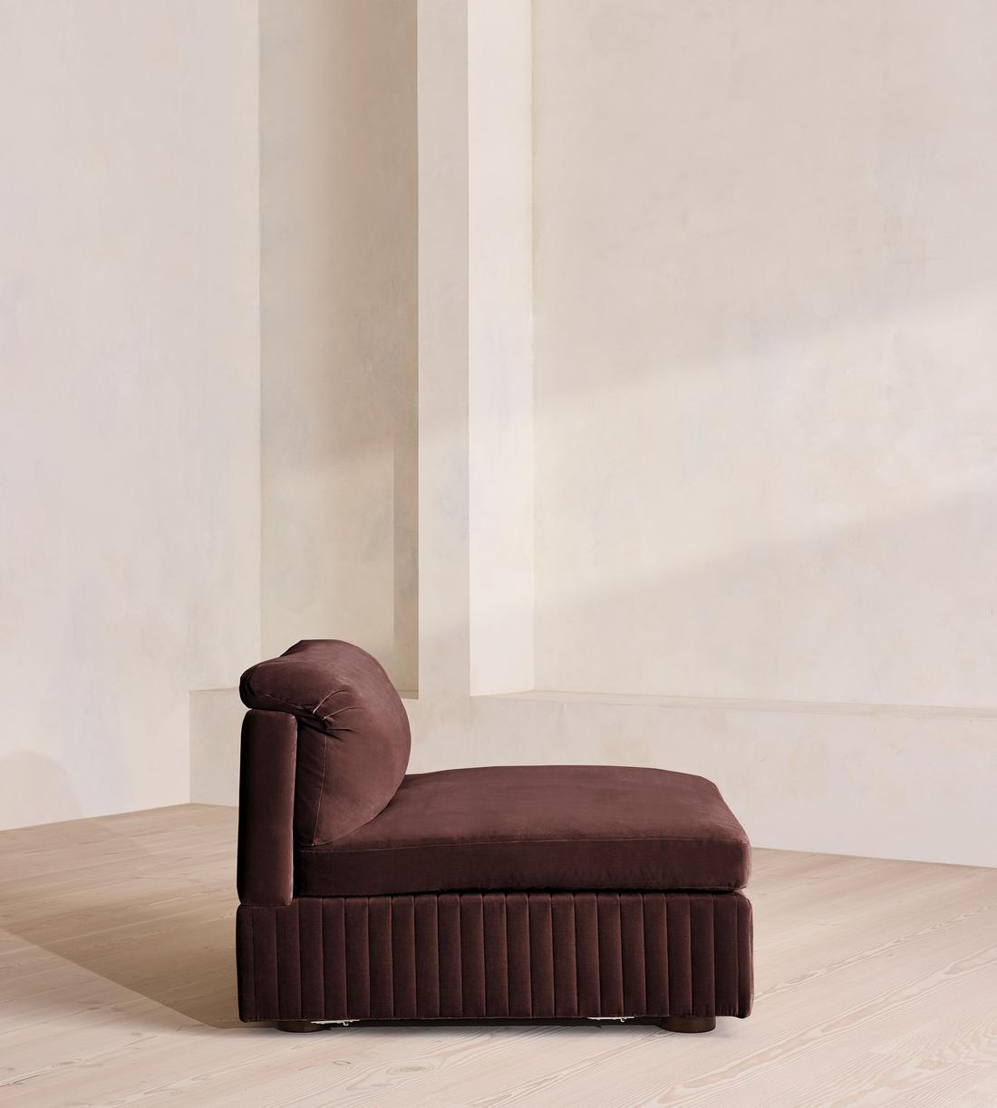 Oona Deep Sit Sectional Sofa - Left Arm Module - Velvet - Aubergine - US - Image 7
