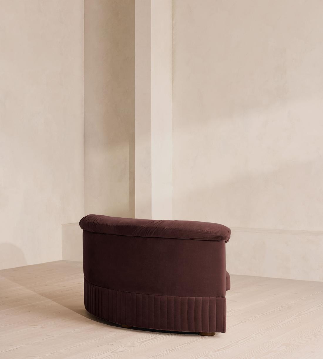 Oona Deep Sit Sectional Sofa - Left Arm Module - Velvet - Aubergine - US - Image 8