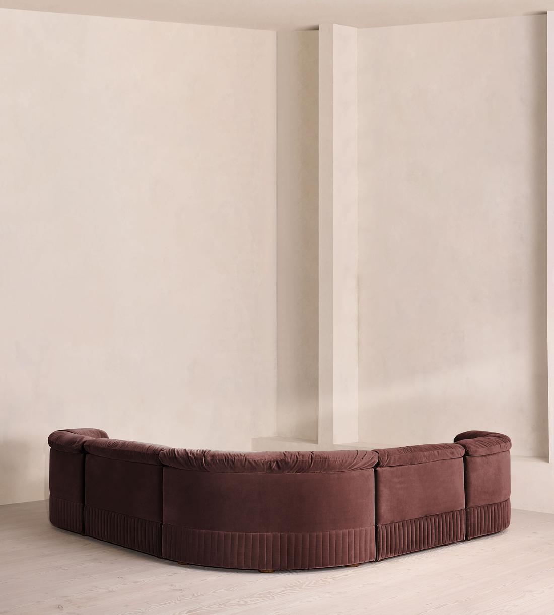 Oona Deep Sit Sectional Sofa - Corner Sofa - Velvet - Aubergine - US - Images - Image 3