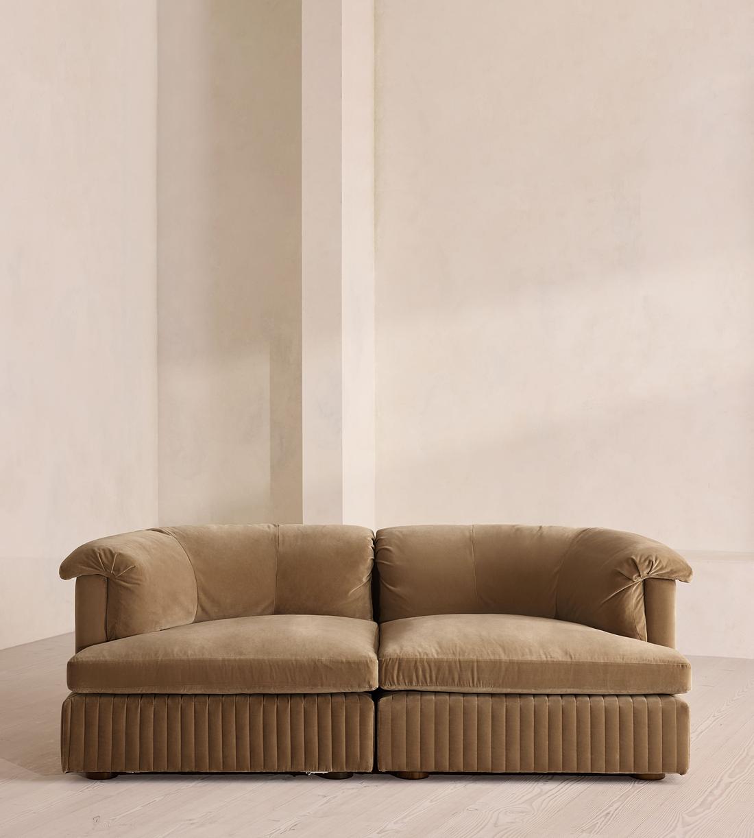 Oona Modular Sofa - Three Seater - Velvet - Truffle - UK - Listing - Image 1
