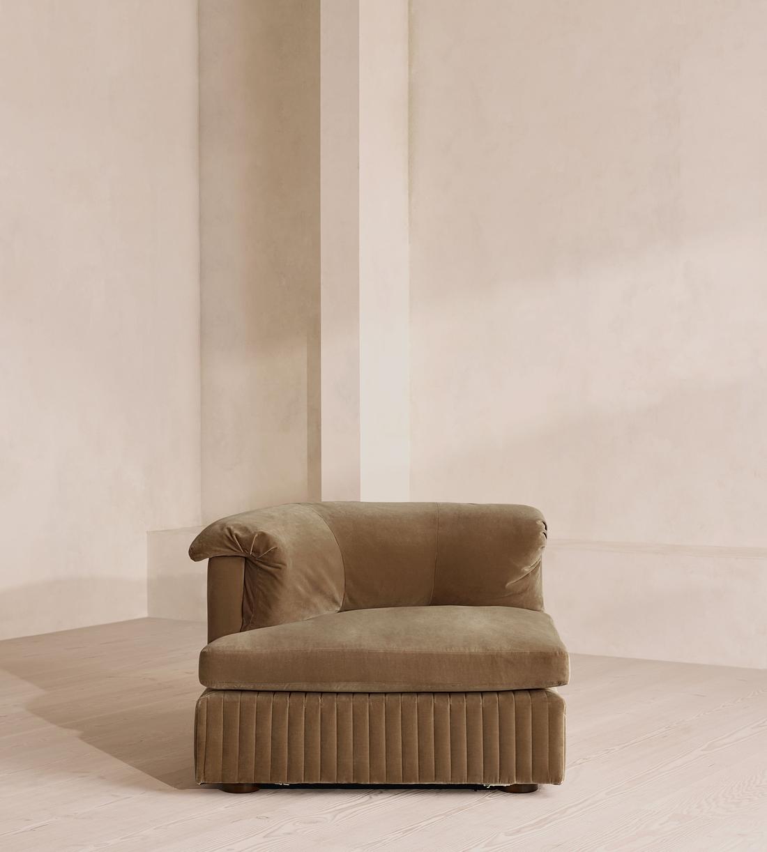 Oona Deep Sit Sectional Sofa - Left Arm Module - Truffle Velvet - US - Image 1