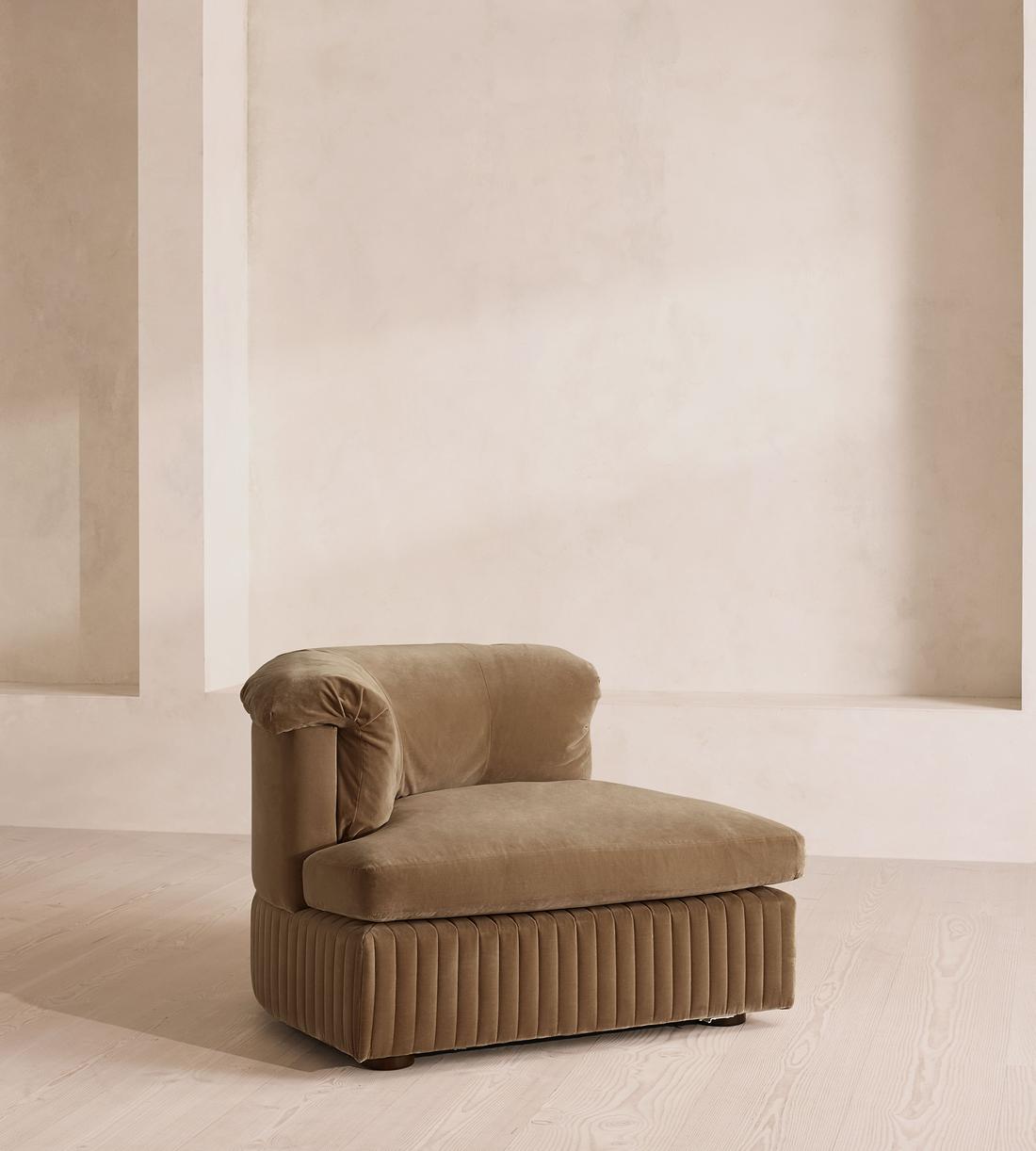 Oona Deep Sit Sectional Sofa - Left Arm Module - Truffle Velvet - US - Image 2