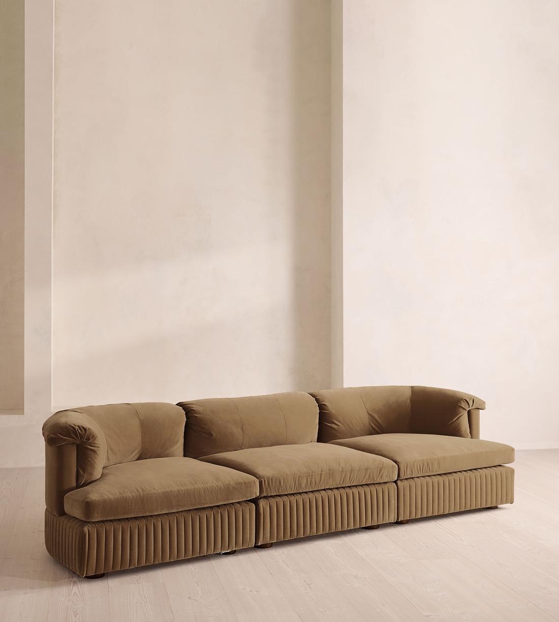 Oona Deep Sit Sectional Sofa - Four Seater - Velvet - Truffle - US - Listing - Image 2