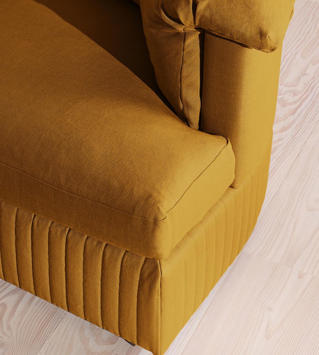Oona Sectional Sofa - Three Seater - Linen - Turmeric - US - Images - Image 5
