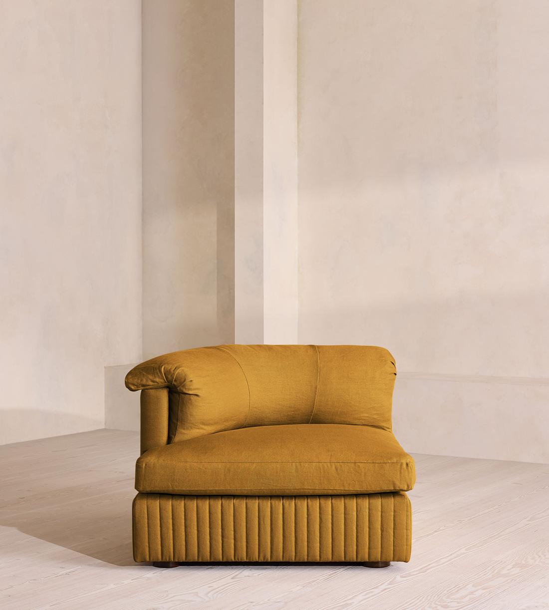 Oona Sectional Sofa - Left Arm Module - Linen - Turmeric - US - Image 1