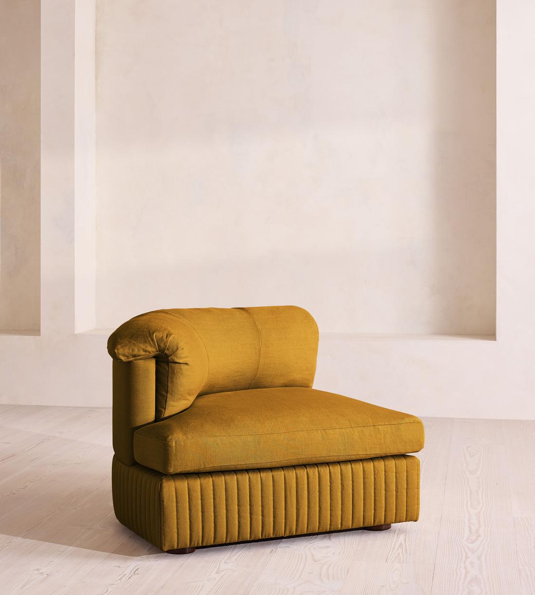 Oona Sectional Sofa - Left Arm Module - Linen - Turmeric - US - Image 2