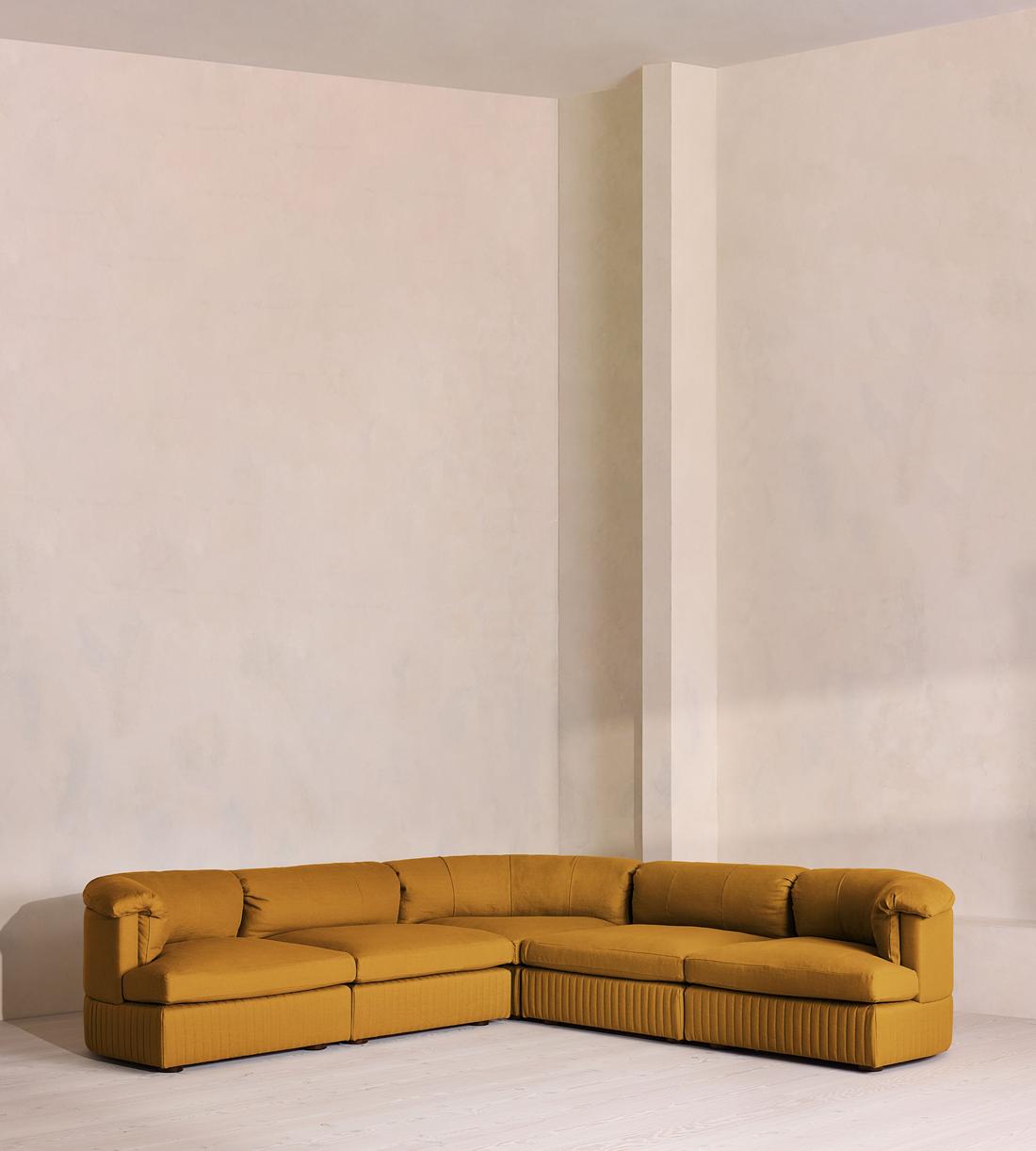 Oona Sectional Sofa - Corner Sofa - Linen - Turmeric - US - Listing - Image 1
