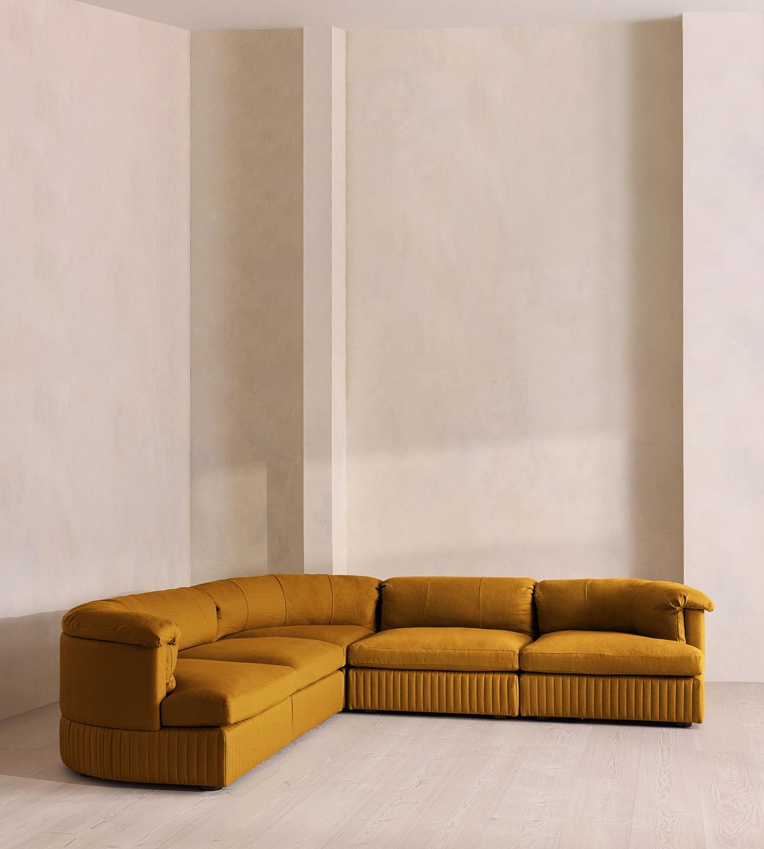 Oona Sectional Sofa - Corner Sofa - Linen - Turmeric - US - Listing - Image 2