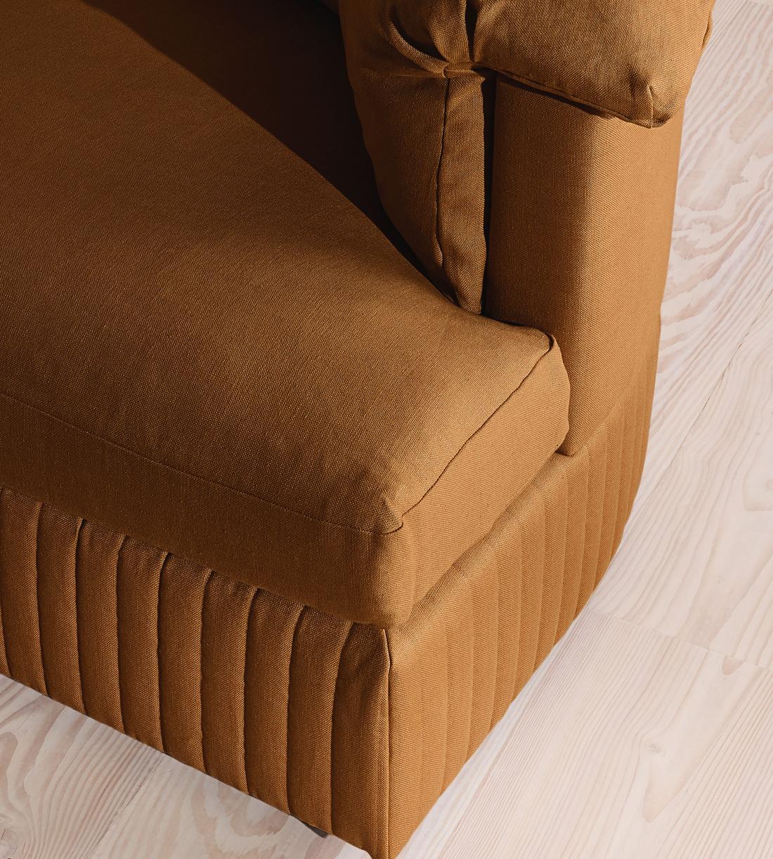Oona Sectional Sofa - Three Seater - Linen - Terracotta - US - Images - Image 5