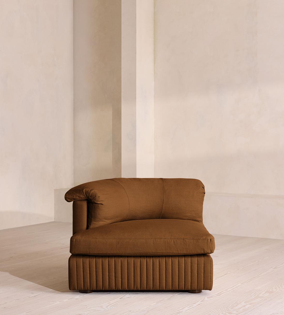 Oona Sectional Sofa - Left Arm Module - Linen - Terracotta - US - Image 1