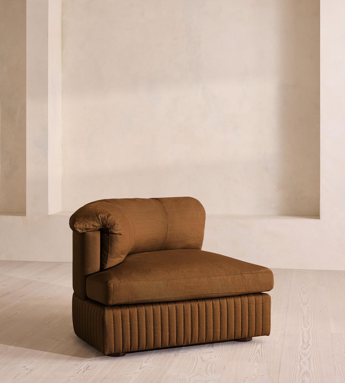 Oona Sectional Sofa - Left Arm Module - Linen - Terracotta - US - Image 2