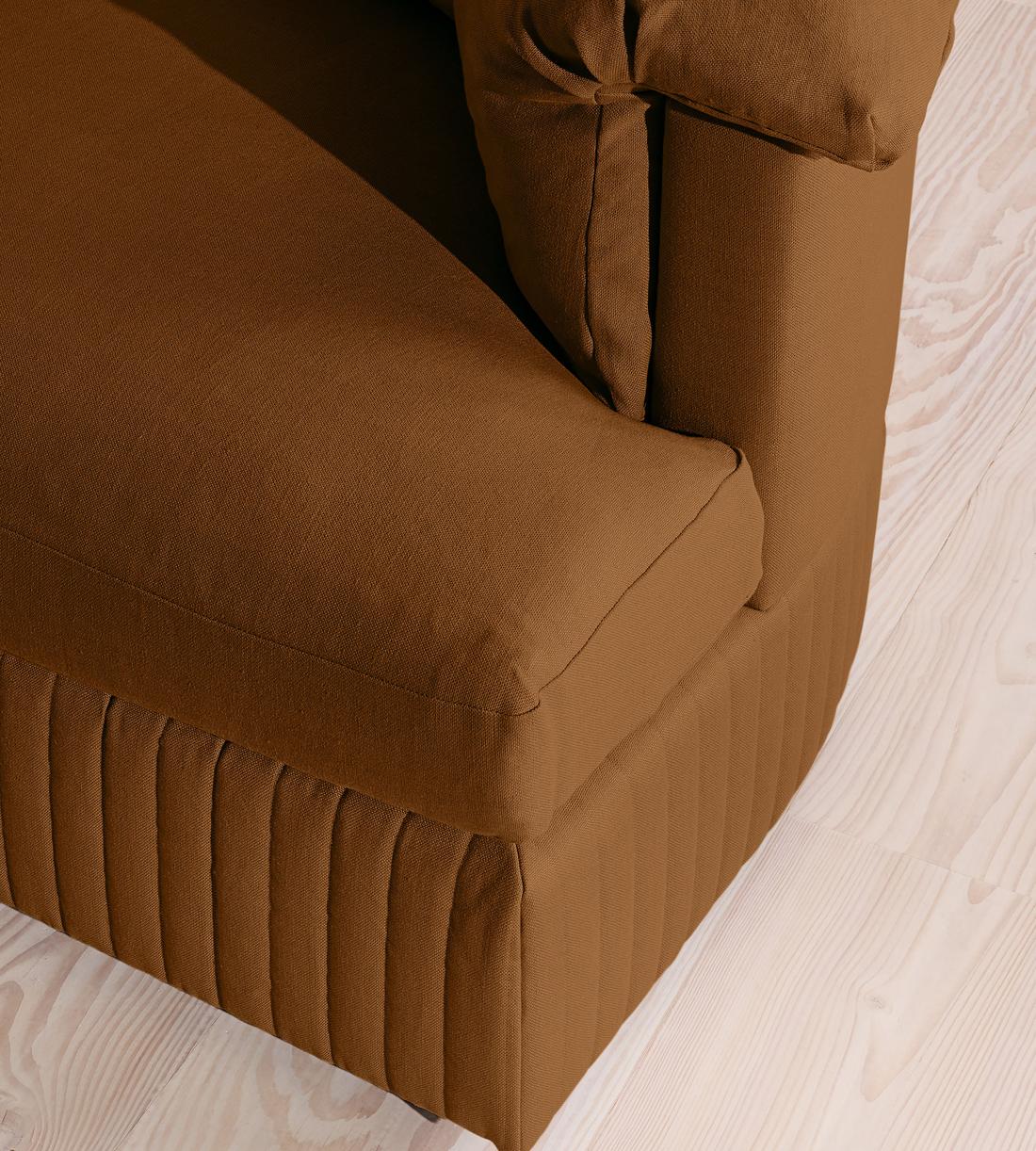 Oona Deep Sit Modular Sofa - Four Seater - Linen - Terracotta - UK - Images - Image 5