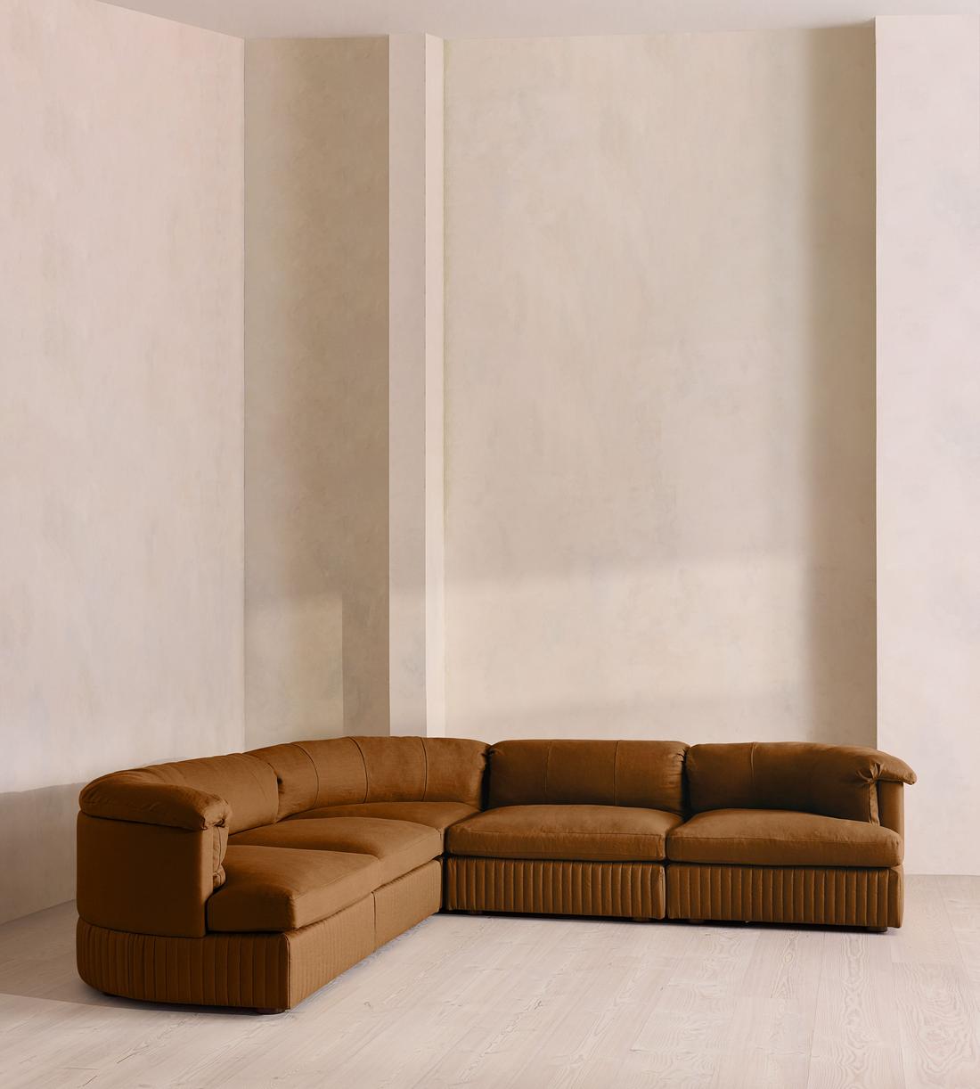 Oona Deep Sit Modular Sofa - Corner Sofa - Linen - Terracotta - UK - Listing - Image 2