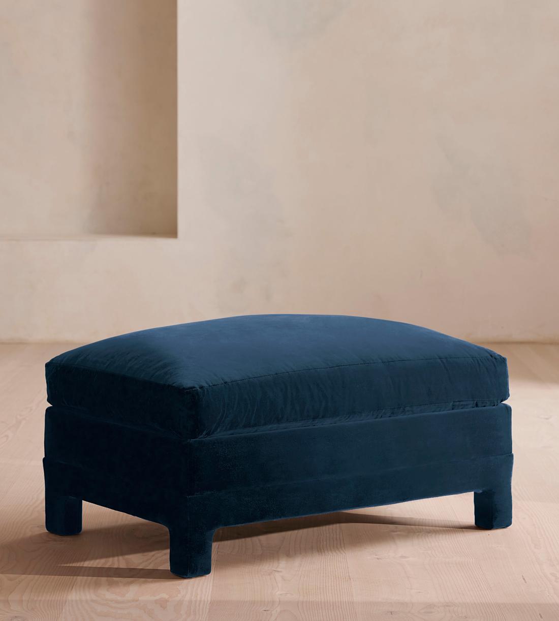 Ashford Ottoman - Velvet - Royal Blue - Listing - Image 2