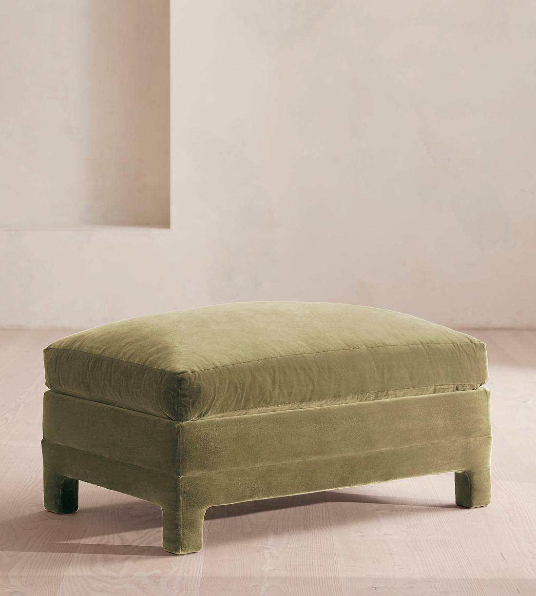 Ashford Ottoman Velvet - Lichen - Listing - Image 1