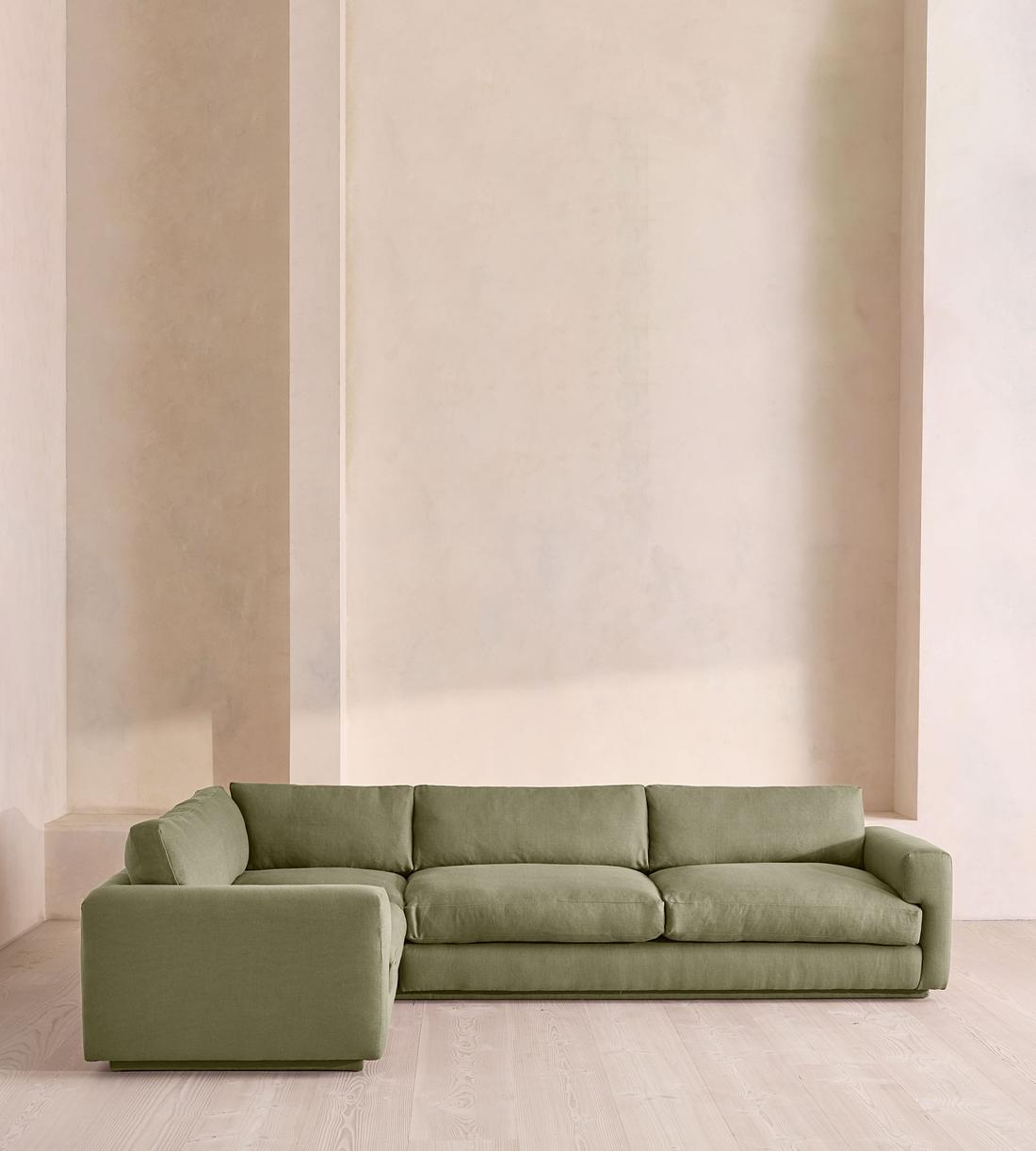 Mossley Right L-Shape Sofa - Linen - Sage - Listing - Image 2