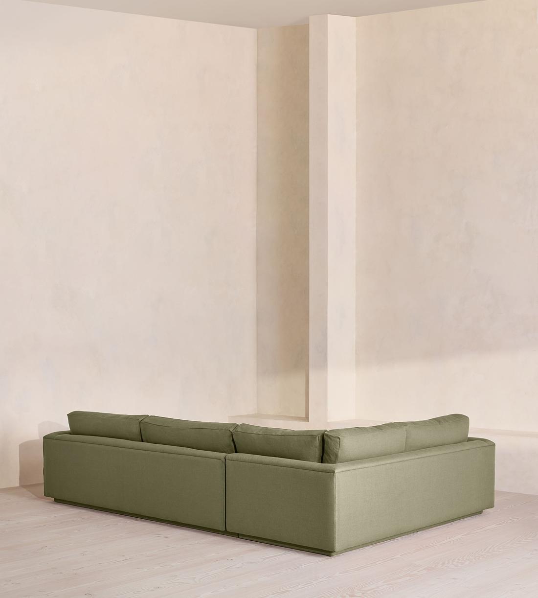 Mossley Right L-Shape Sofa - Linen - Sage - Images - Image 3