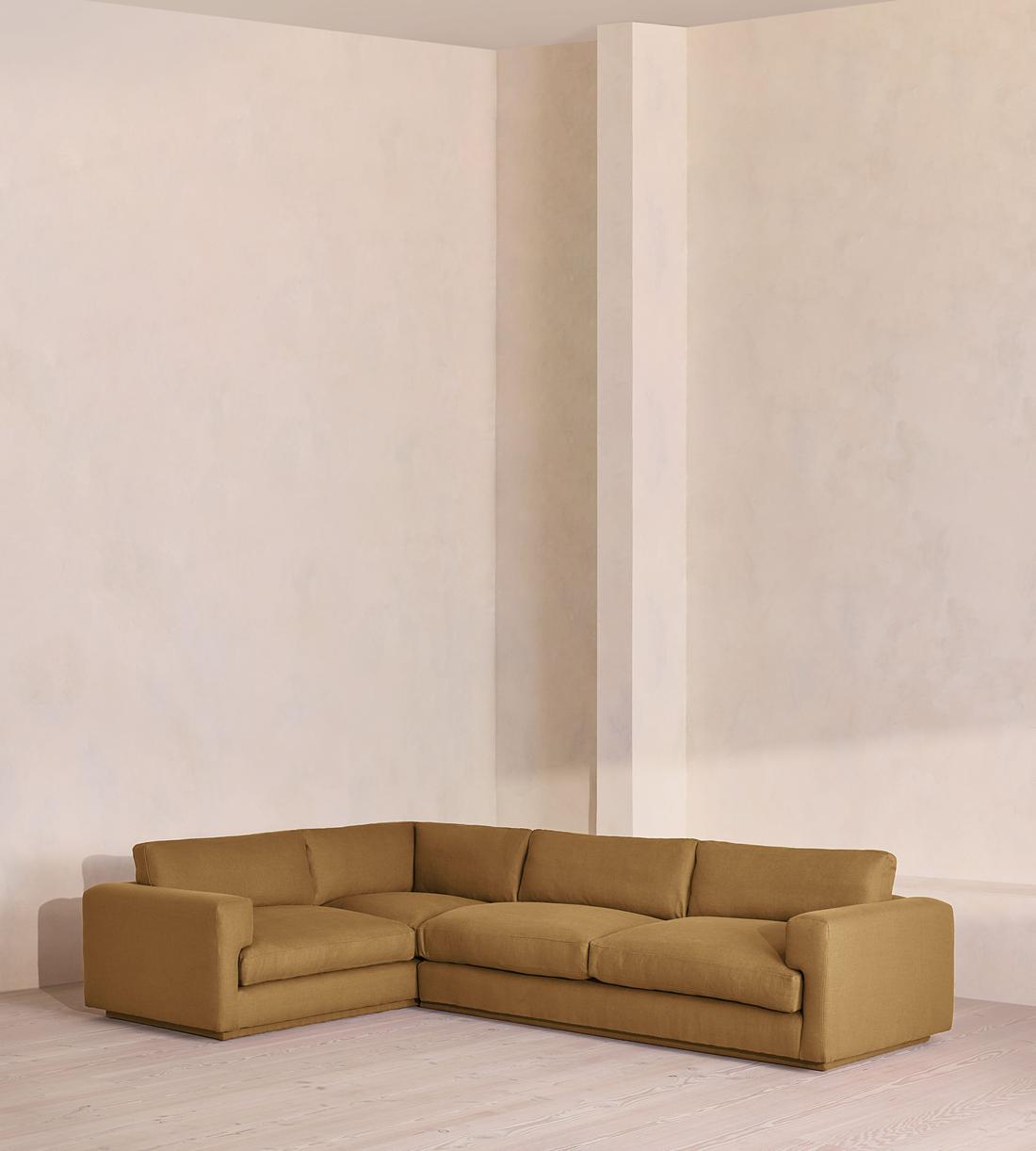 Mossley Right L-Shape Sofa - Linen - Ochre - Listing - Image 1