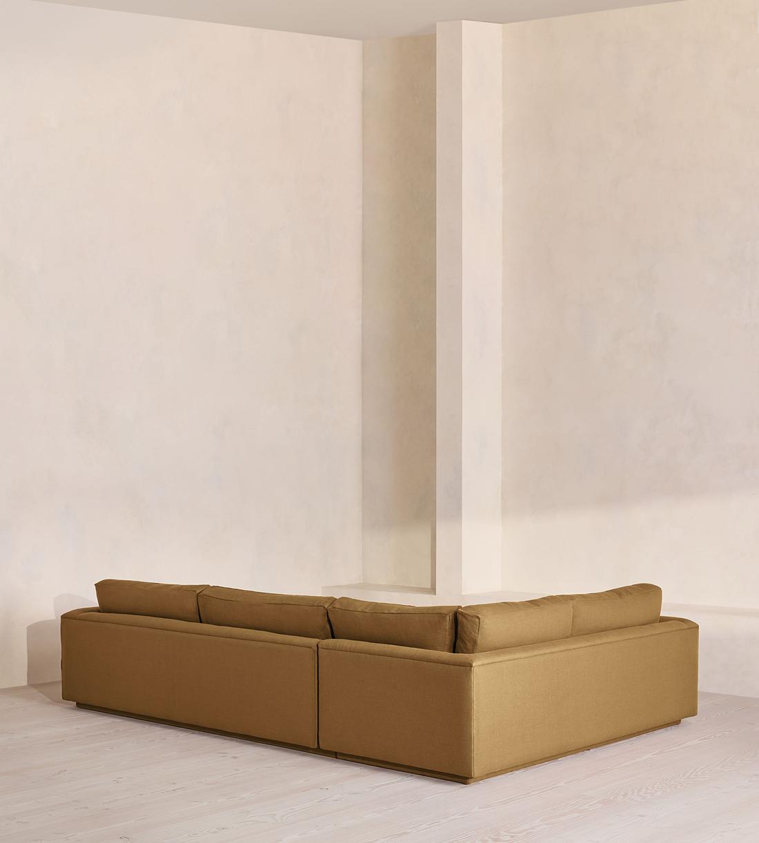 Mossley Right L-Shape Sofa - Linen - Ochre - Images - Image 3