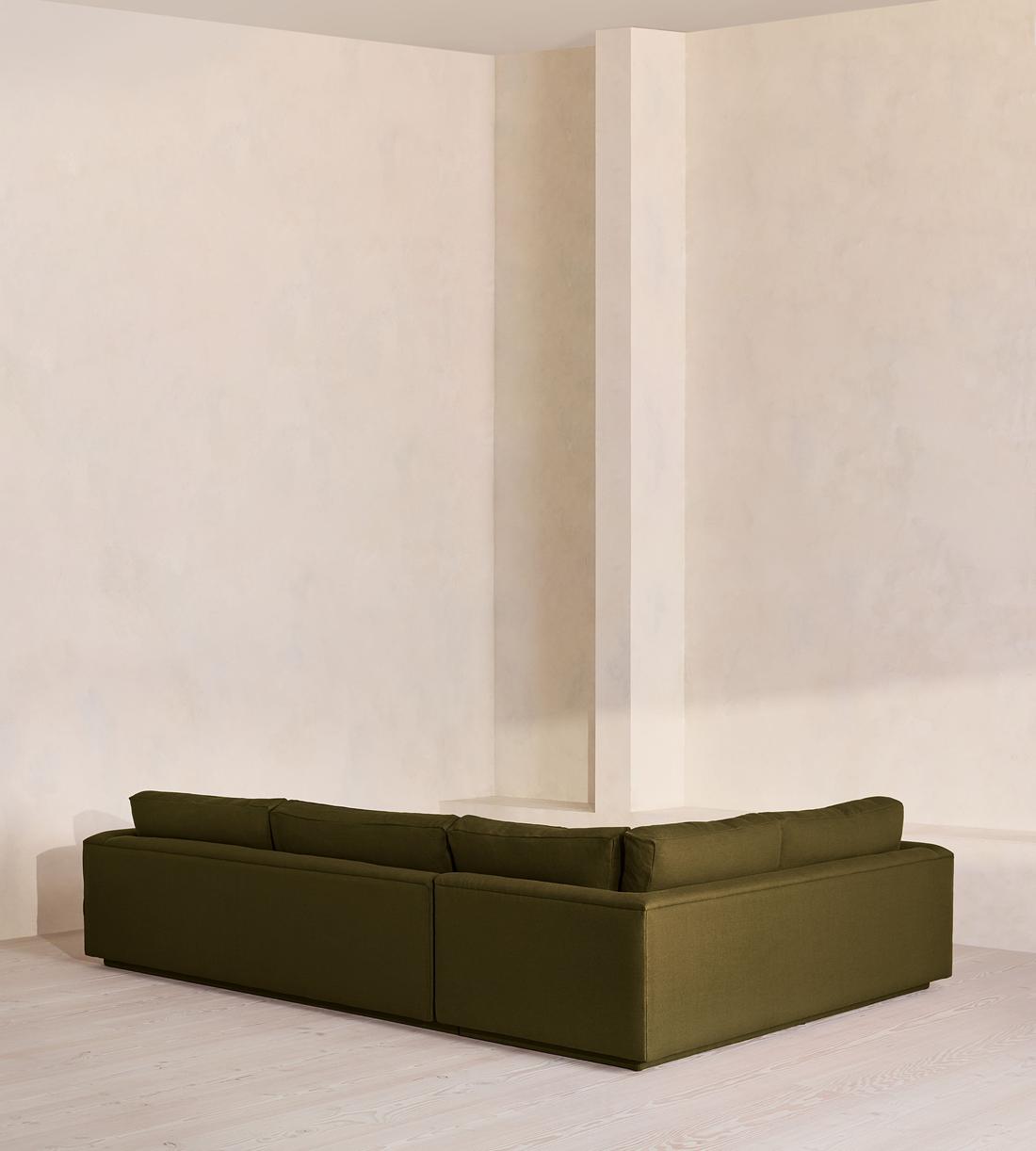 Mossley Right L-Shape Sofa - Linen - Olive - Images - Image 3