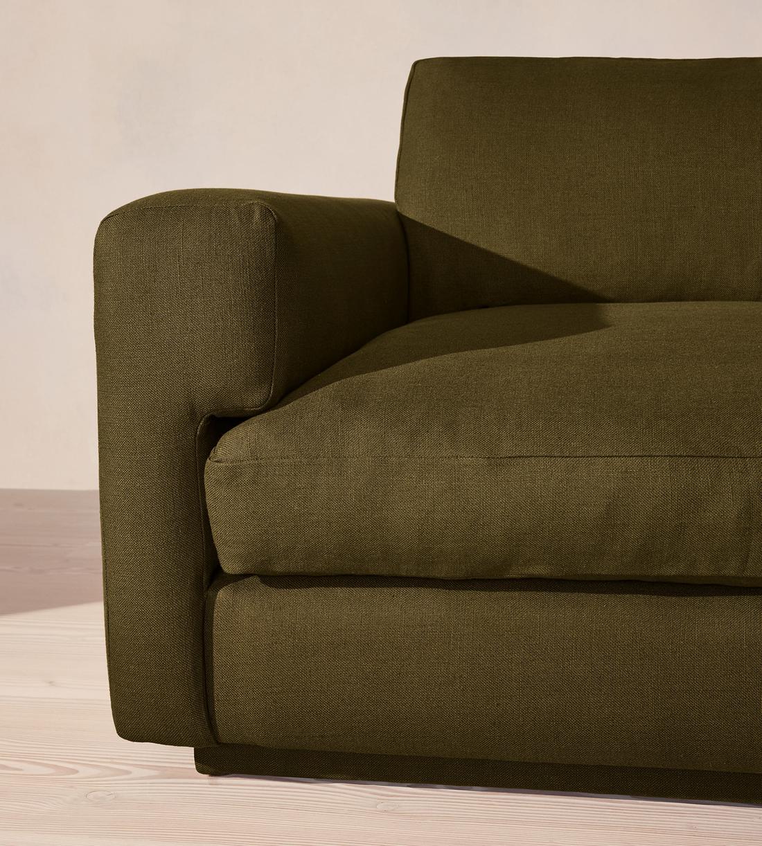 Mossley Right L-Shape Sofa - Linen - Olive - Images - Image 5