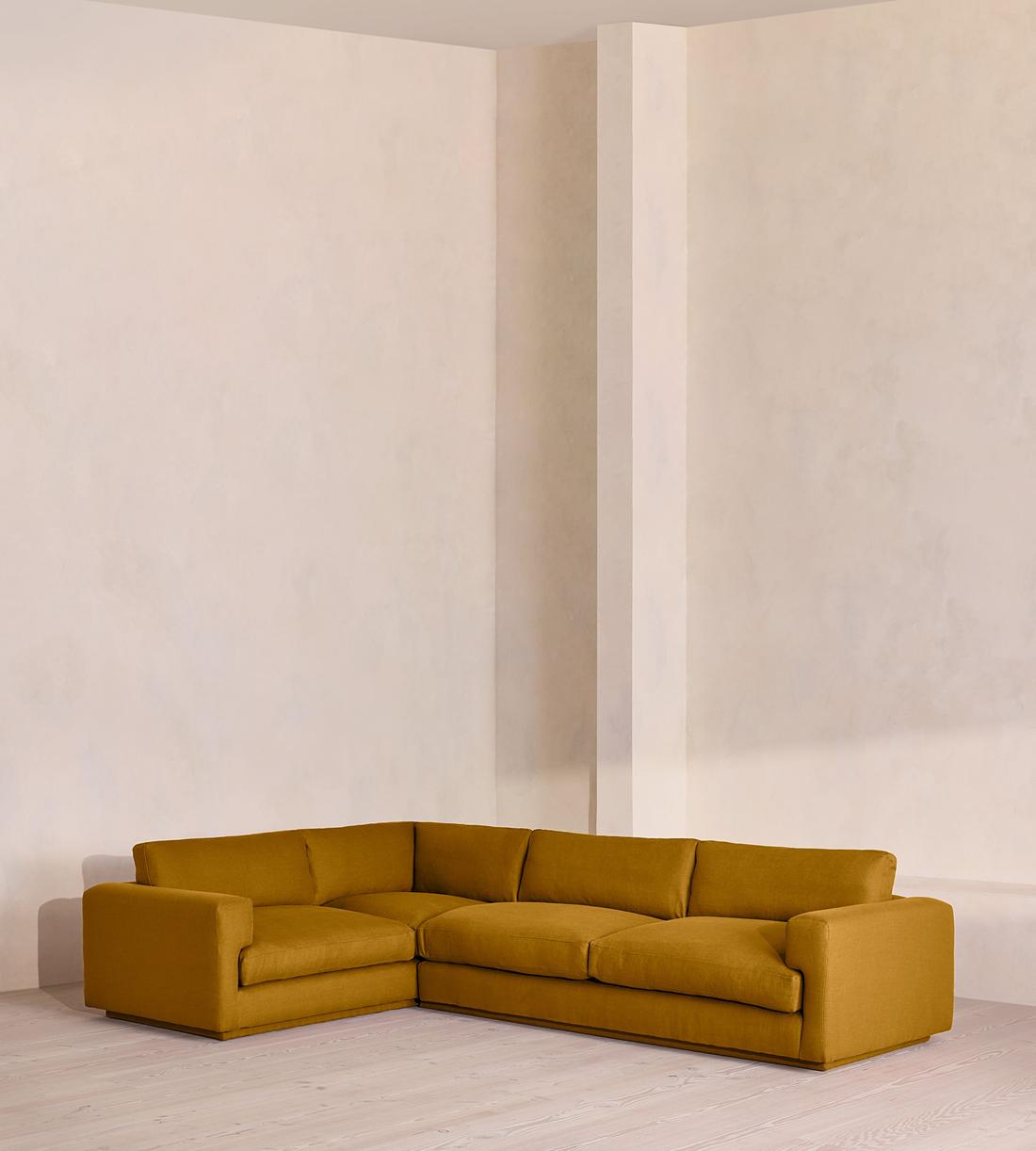 Mossley Right L-Shape Sofa - Linen - Turmeric - US - Listing - Image 1