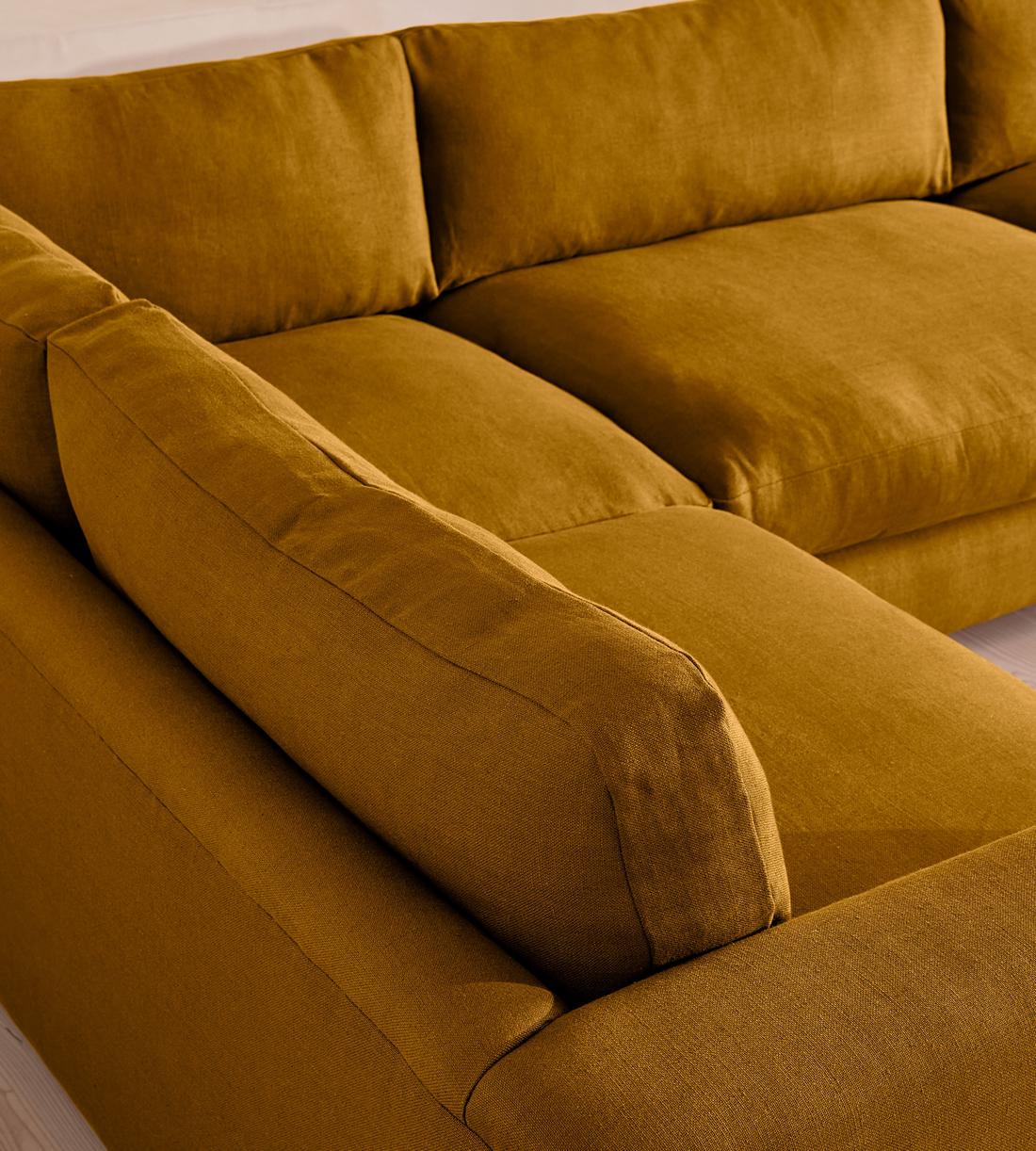 Mossley Right L-Shape Sofa - Linen - Turmeric - US - Images - Image 4