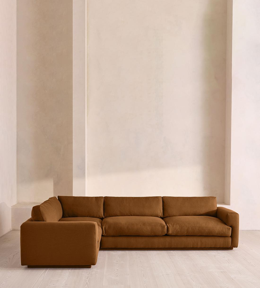 Mossley Right L-Shape Sofa - Linen - Terracotta - US - Listing - Image 2