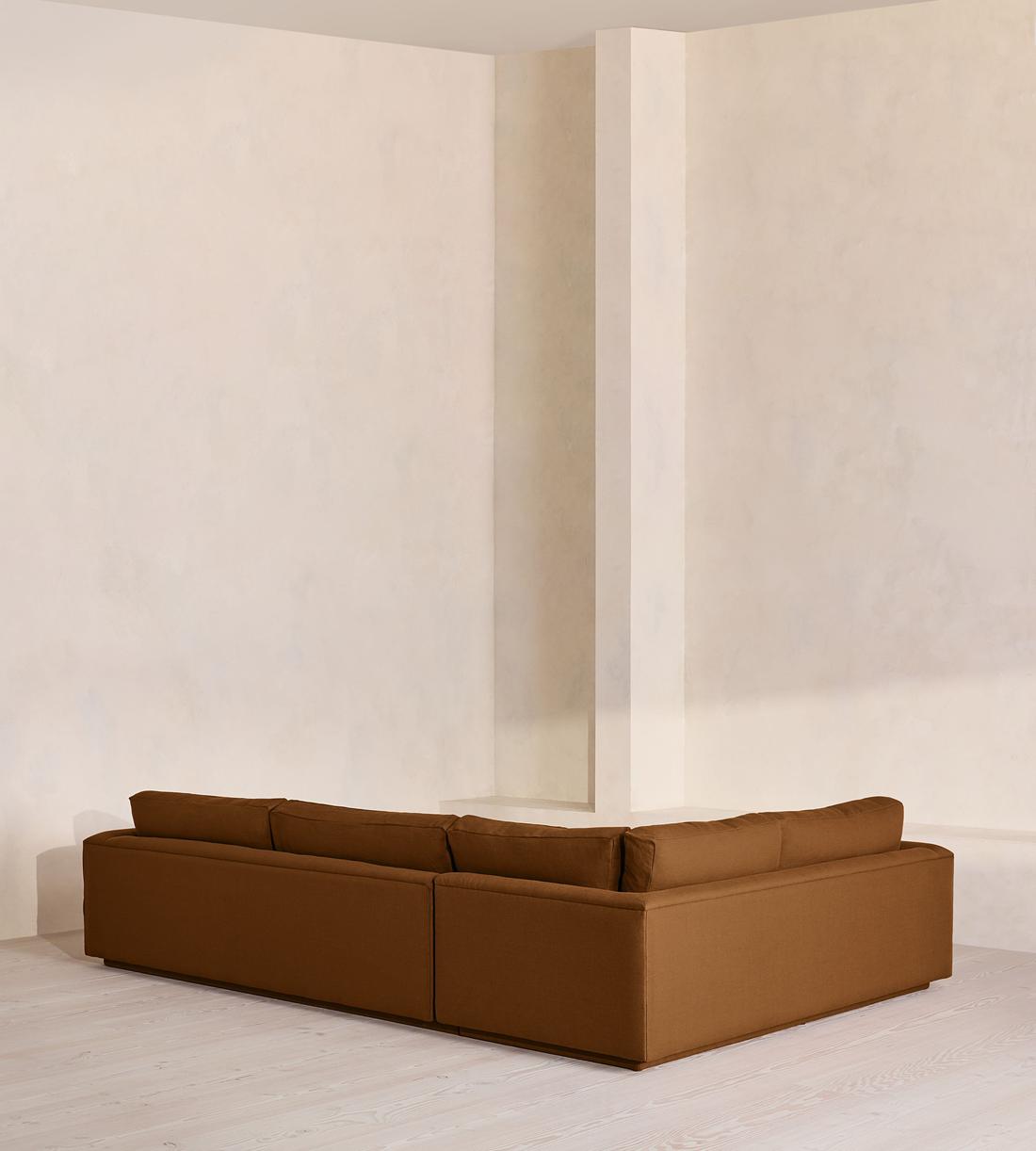 Mossley Right L-Shape Sofa - Linen - Terracotta - US - Images - Image 3