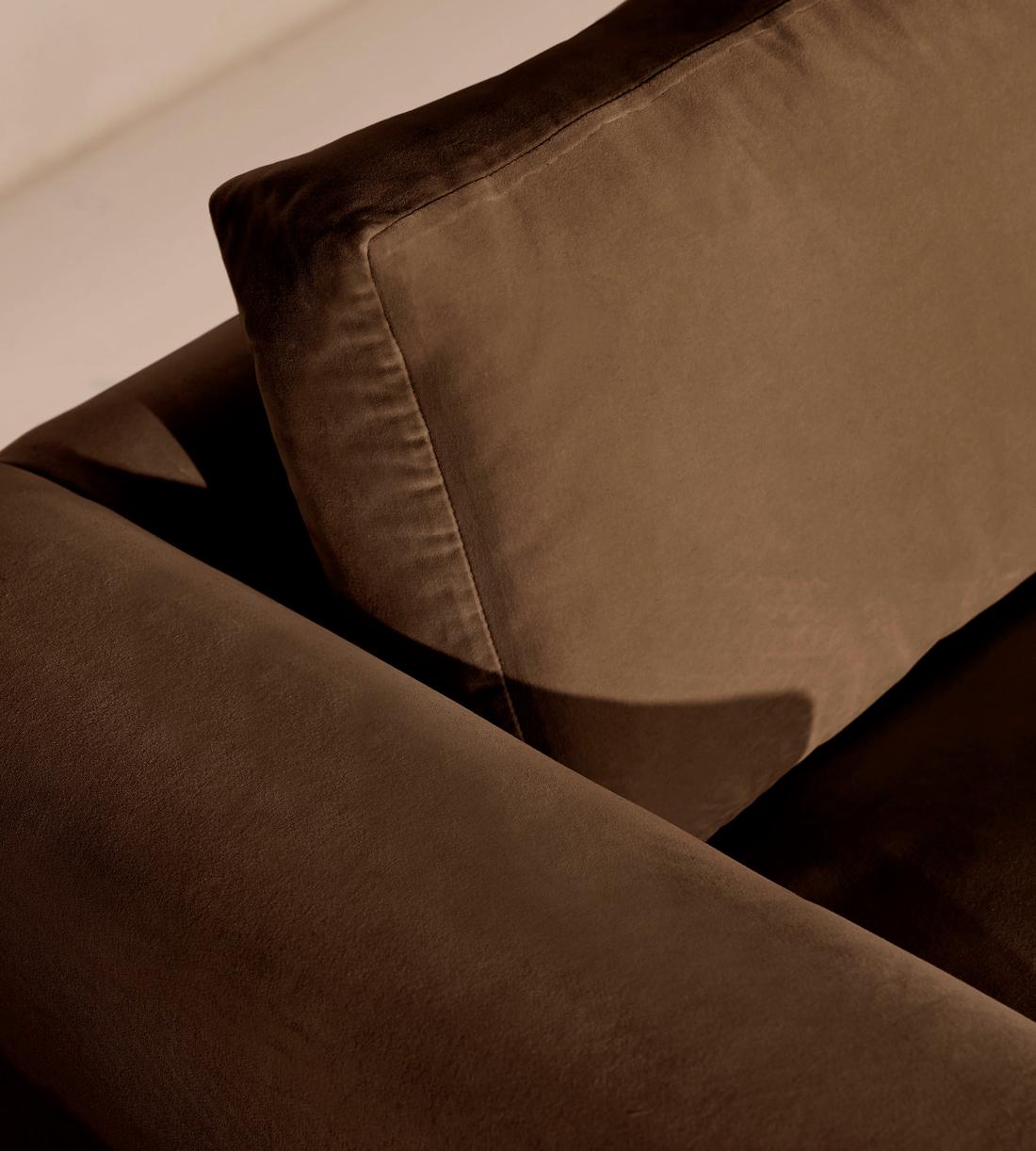 Mossley Corner Sofa - Velvet - Chocolate - Images - Image 5