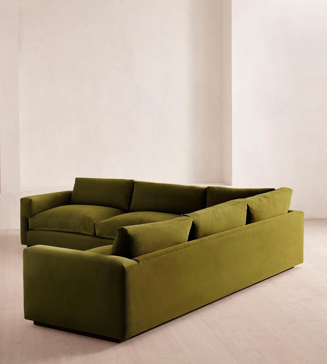 Mossley Corner Sofa - Velvet - Olive  - US - Images - Image 4