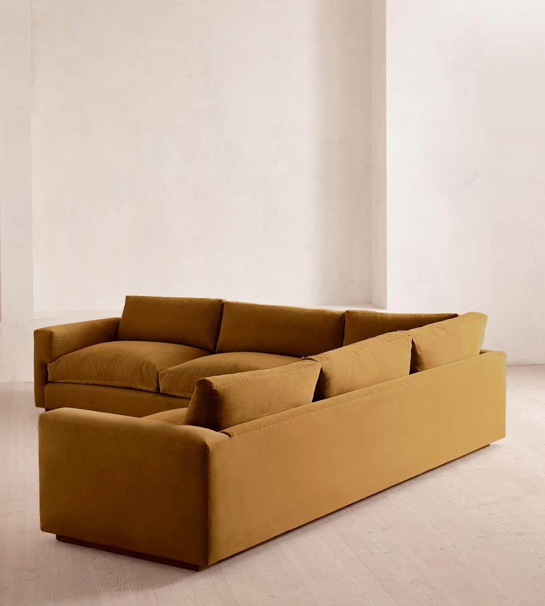 Mossley Corner Sofa - Velvet - Mustard - US - Images - Image 3