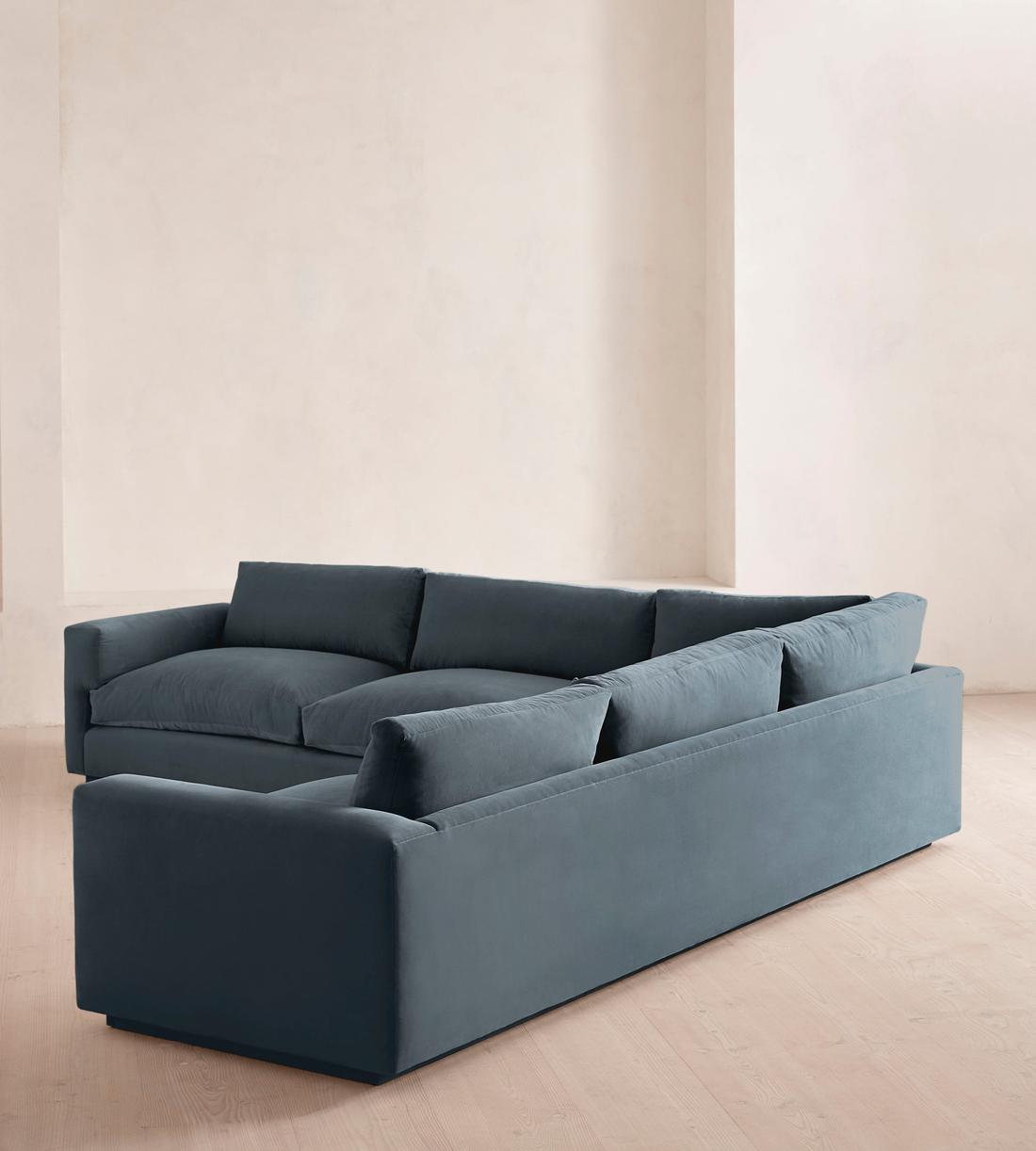 Mossley Corner Sofa - Velvet - Grey Blue  - US - Images - Image 4